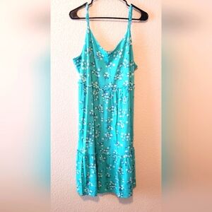Gypsy & Jade Teal Floral Midi Dress, Size 2x